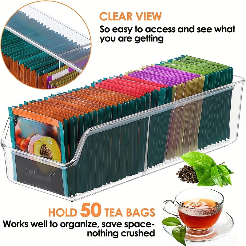 Coffee Tea And Sugar Set - 1-delige doorzichtige theezakjesorganizer - opbergdoos voor