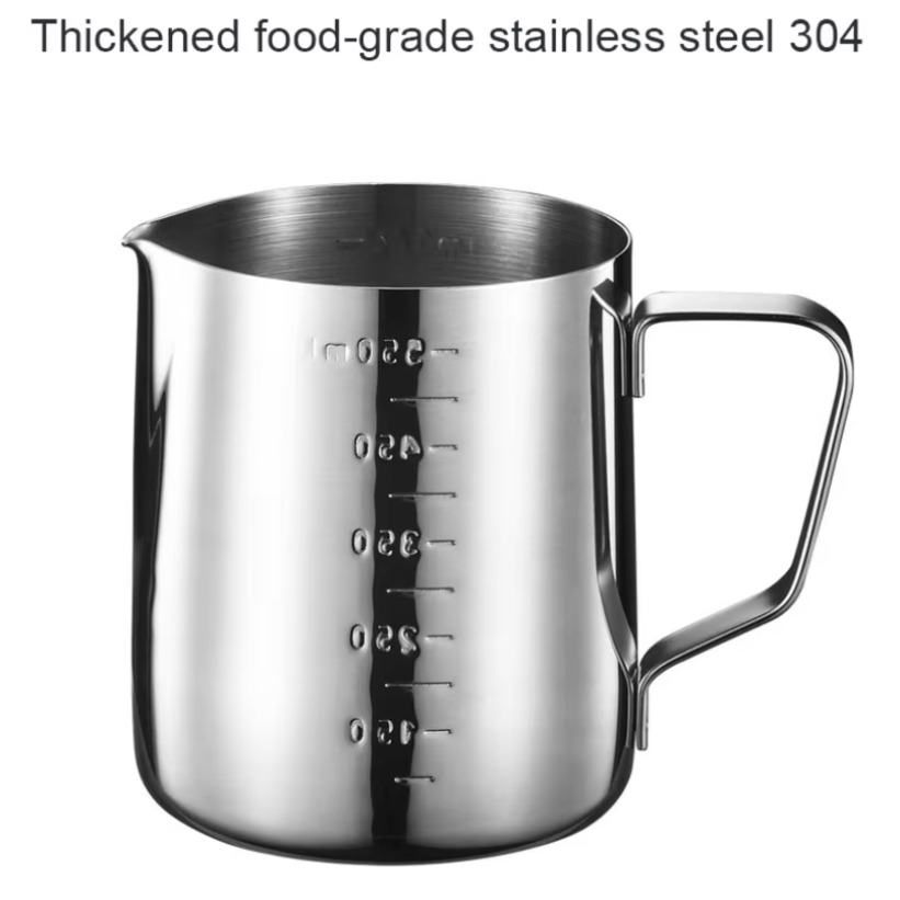 Barista Milk Jug - 350ML RVS koffiemelkkannetje met handvat voor