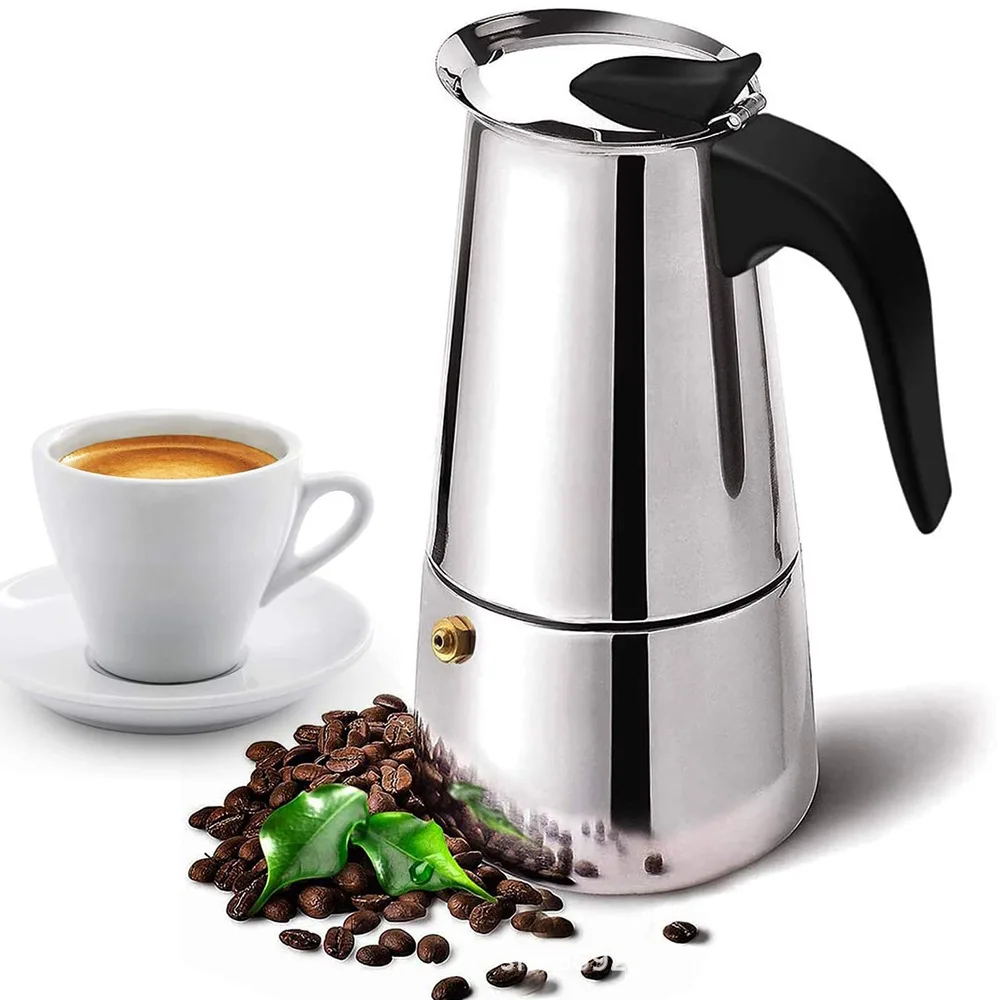 Moka Pot Stove - Premium Rvs Moka Koffiezetapparaat 2/4/6 Kopjes