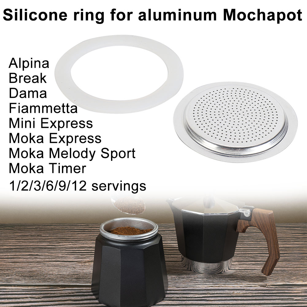Moka Pot Stove - 1 Set Rubberen Afdichtingspakking Met Filter
