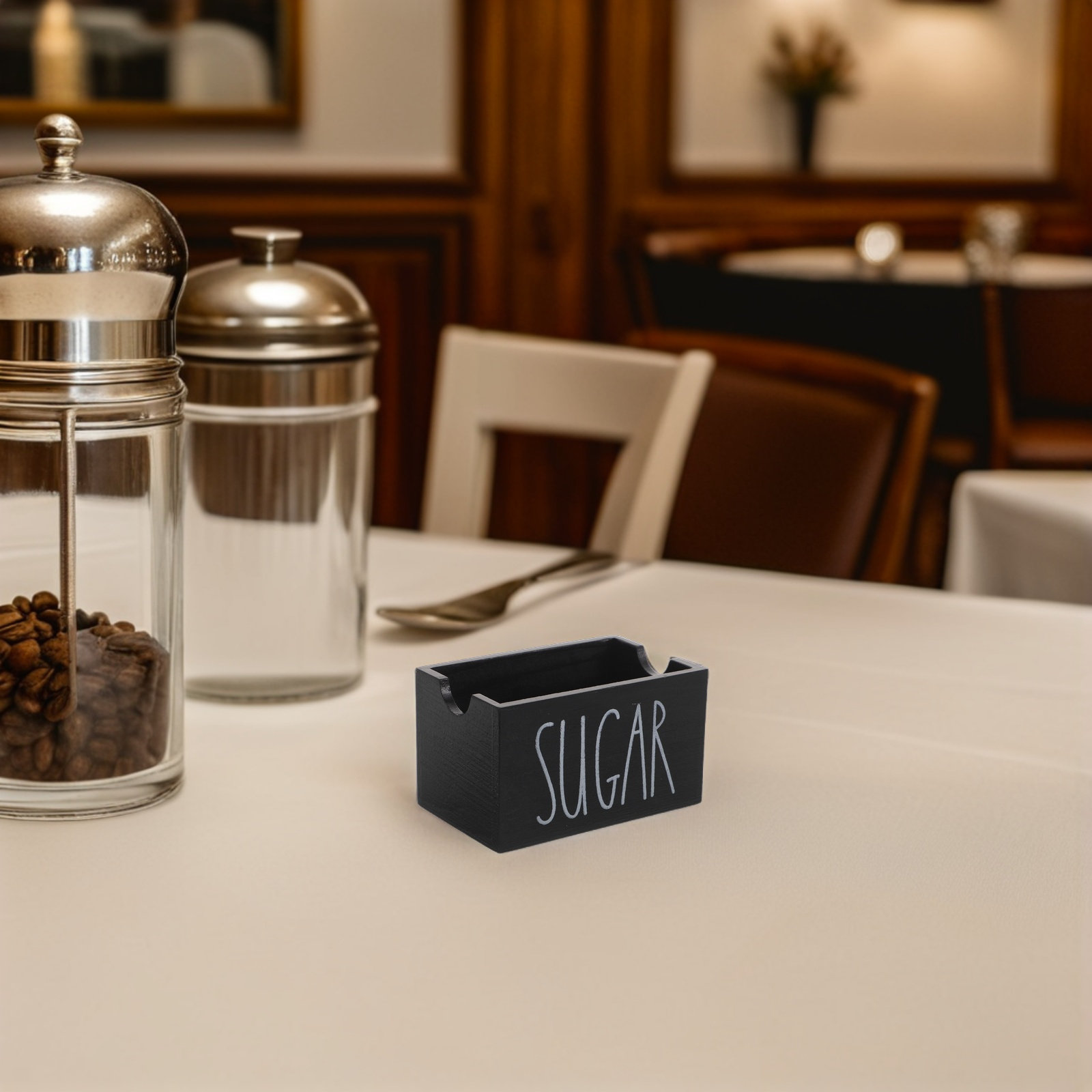 Houten houder voor suikerzakje - Coffee Tea Sugar recensie en prijs